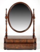 Lot 1863 - A Georgian style mahogany swing frame toilet...