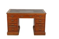 Lot 1868 - A late Victorian mahogany pedestal desk, by...