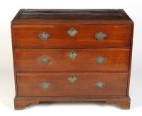 Lot 1869 - A George III oak chest of three long graduated...