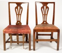 Lot 1875 - A set of three Georgian mahogany dining chairs...