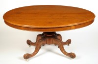 Lot 1877 - A Victorian oval oak tip-up-top breakfast...