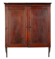 Lot 1882 - A late Georgian mahogany hanging wall cupboard,...