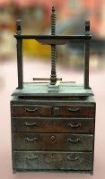 Lot 1887 - A 19th Century oak book press with rectangular...