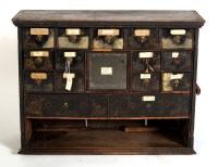 Lot 1892 - An 18th Century oak spice cupboard, fitted an...