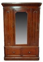 Lot 1898 - A Victorian mahogany wardrobe with a single...