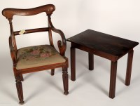 Lot 1902 - A George IV mahogany open arm dining chair,...