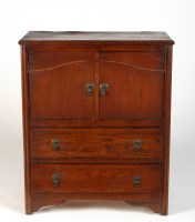 Lot 1915 - An oak veneered on plywood cupboard, with a...