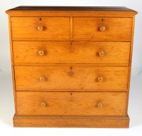 Lot 1916 - A Victorian birch chest of two short and three...