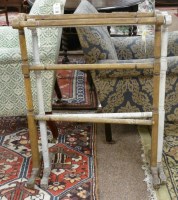 Lot 1920 - A pair of painted pine towel airers, 25in. wide.