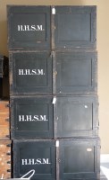 Lot 1927 - A set of four black painted metal-bound...