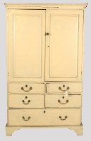 Lot 1936 - A 19th Century painted pine attic cupboard...