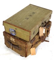 Lot 1941 - A Hill & Millard canvas covered trunk;...