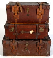 Lot 1942 - A Pukka canvas and leather-bound trunk;...