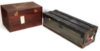 Lot 1947 - A tin-lined wooden trunk, by Hawkes & Co.,...