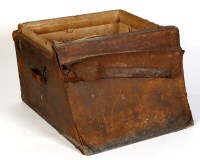 Lot 1950 - The remains of a leather covered coach trunk,...