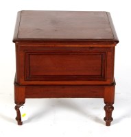 Lot 1955 - A Victorian mahogany commode with hinged lid,...