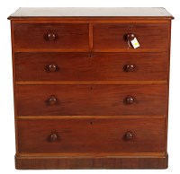 Lot 1958 - A Victorian mahogany chest of two short and...