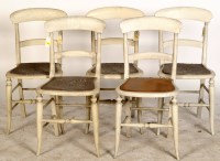 Lot 1960 - Five white painted solid seat bedroom chairs,...