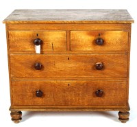 Lot 1984 - A 19th Century painted pine chest of two short...