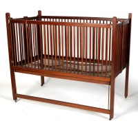 Lot 1993 - An Edwardian mahogany baby's cot of folding...