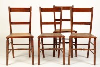 Lot 2000 - Four late Victorian cane seat stained beech...