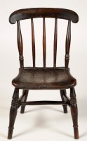 Lot 2002 - A 19th Century child's elm seat Windsor chair,...