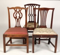 Lot 2007 - A George III mahogany dining chair, the...