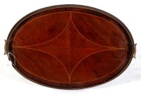 Lot 2026 - An Edwardian oval-shaped tray decorated with...