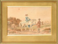 Lot 91 - Charles Cattermole (1832-1900) A LADY FALCONER...