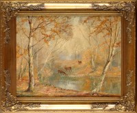 Lot 320 - James Herbert Snell, ROI (1861-1935) AN AUTUMN...