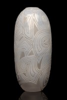Lot 397 - A vase of torpedo form, opaque grey overlay...