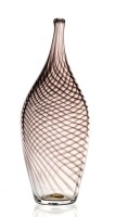 Lot 402 - A 'Latticino' vase by Stephanie Moore, black...