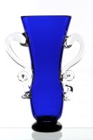 Lot 405 - A blue 'Venetian' vase, in 24% lead crystal,...