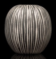 Lot 406 - A ''Bubble Vase'', black overlay opaque white...