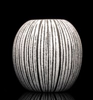 Lot 407 - A ''Bubble'' vase by Colin Brown, black glass...