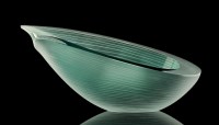 Lot 410 - A cut ''Bubble'' vase: turquoise cased...