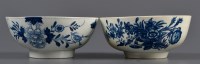 Lot 433 - A Worcester blue and white bowl, painted-with...