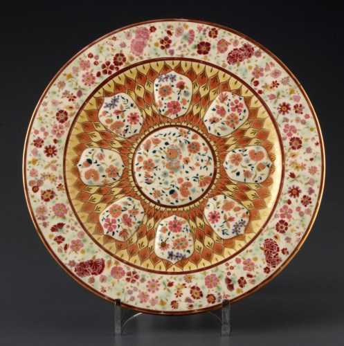 Lot 435 - Zsolnay, Pecs: a charger painted and gilded in...