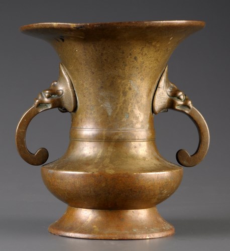Lot 522 - A bronze vase form censer, Zun, 18th/19th...