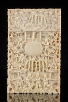 Lot 525 - A Cantonese carved ivory card case, 19th...