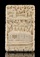 Lot 530 - A well carved Cantonese ivory card case, 19th...