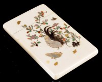 Lot 548 - A Japanese ivory and shibayama card case,...