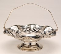 Lot 595 - A George VI cake basket, by Fattorini & Sons...