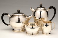 Lot 606 - A George VI four-piece coffee service, by...