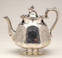 Lot 640 - A Victorian tea pot, by J.M., Glasgow 1858, of...