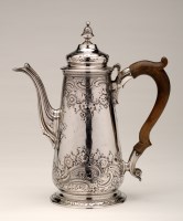 Lot 675 - A George II coffee pot, by Aymé Videau, London...