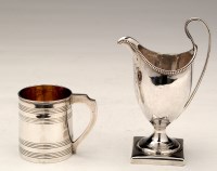 Lot 677 - A George III cream jug, maker's mark...