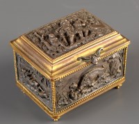 Lot 687 - A 19th Century jewellery casket, in gilt metal...