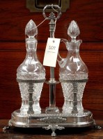 Lot 700 - An Italian 800 standard oil and vinegar cruet,...