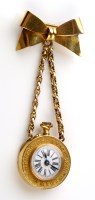 Lot 727 - A coin pattern watch pendant, made up from a...